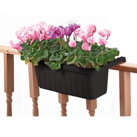Apollo Exports International 24" Adjustable Railing Planter, Black