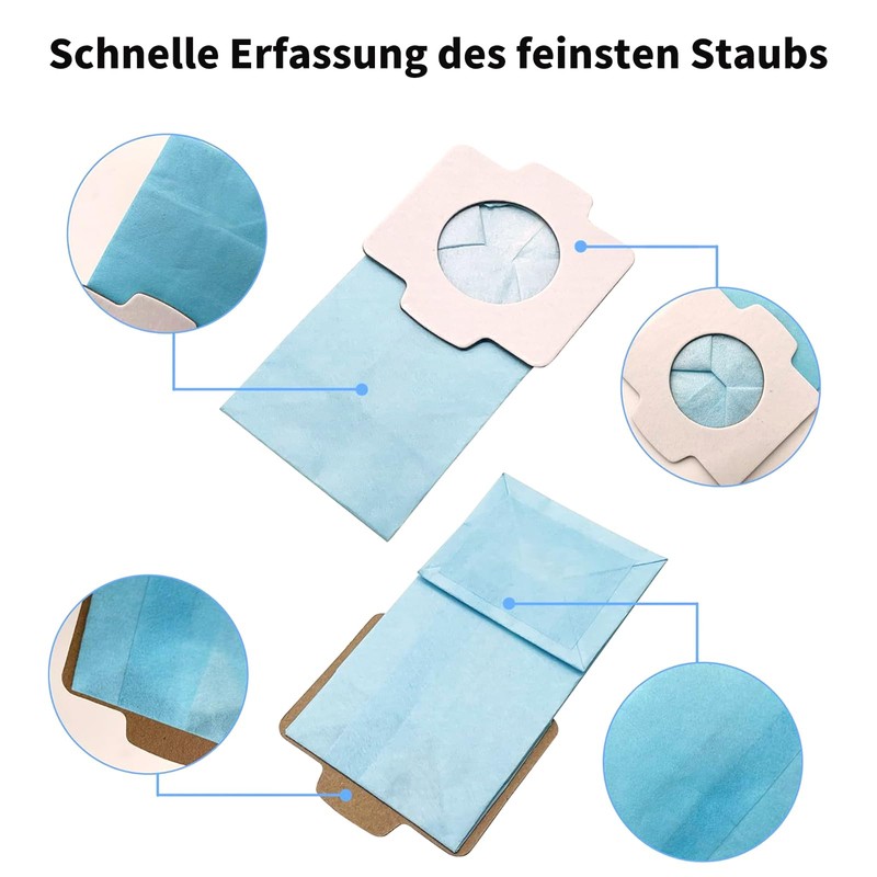 BRIOTA 10 sacchetti per aspirapolvere Makita, riutilizzabili antibatterici, accessori Paper