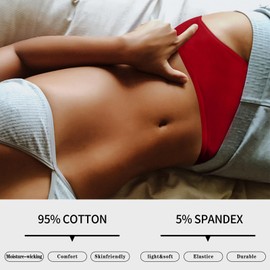 Eiggam Bikini Underwear for Women Cotton Cheeky Panties for Women Low Rise Panty Briefs Ladies Underwear Boy Shorts Underwear Women Pack XL