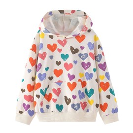 WELAKEN Heart-shaped Sweatshirts for Girls Toddler & Kids II Little Girl's Pullover Tops Sweaters & Hoodies 5T
