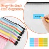 Pack of 16 A6 Coloured Net Document Bags, PVC Plastic