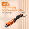 PONICOR 6 in 1 Short Keychain Multi Charging Cable 3A