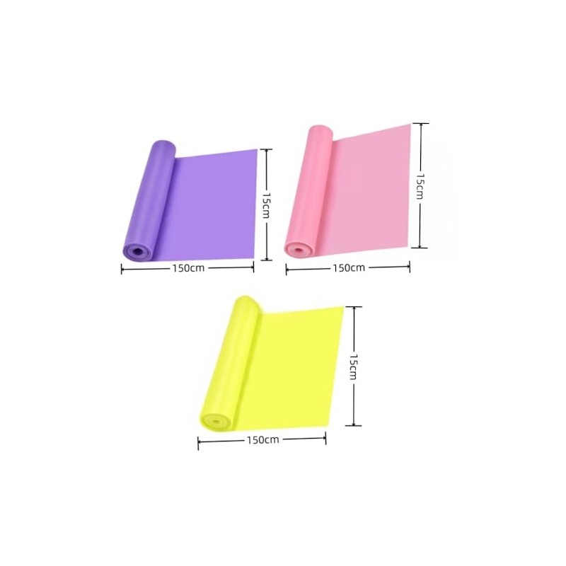 Bandas de Resistencia 3 Piezas, Bandas Elásticas de 150 cm