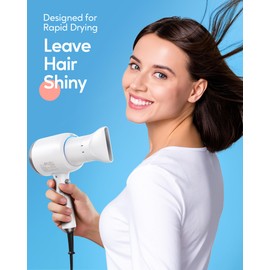 wavytalk Wavytalk Hair Dryer, Blown Away Ionic Hair Dryer for Curly Hair with Diffuser, 1875W Fast Drying Blow Dryer with Ceramic Technology, 3 Attachments for All Hair Types, Light and Quiet, White