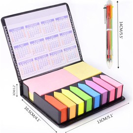 Kit de Notas Autoadhesivas con 2000 Notas y Bolígrafos de Colores - Divisoras de Tamaños Varios para Oficina, Escuela o Trabajo
