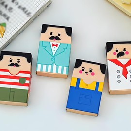 Erasers, Set of 8, 4, Bald Uncle Eraser, Kneaded Fashionable Pencil, Fun, Cute, Popular, Student, Stationery, Student, Children, Drawing, DIY, Study Gift (4)