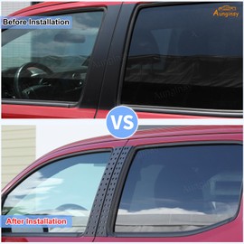 Aunginsy Window Center Pillar Post Trim Cover Compatible with Toyota Tacoma 2016-2023 Truck Outside Door Window C Pillar Honeycomb Panel Molding Decorative Cover Protection Strip Exterior Accessories