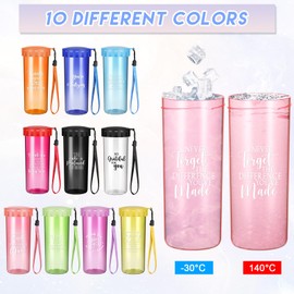 Didaey 10 Pcs Cna Week Gift Bulk 15 oz Thank You Inspirational Water Bottle with Large Mouth Employee Appreciation Gifts for Staff Team Emergency Employee Coworker(Multicolor)