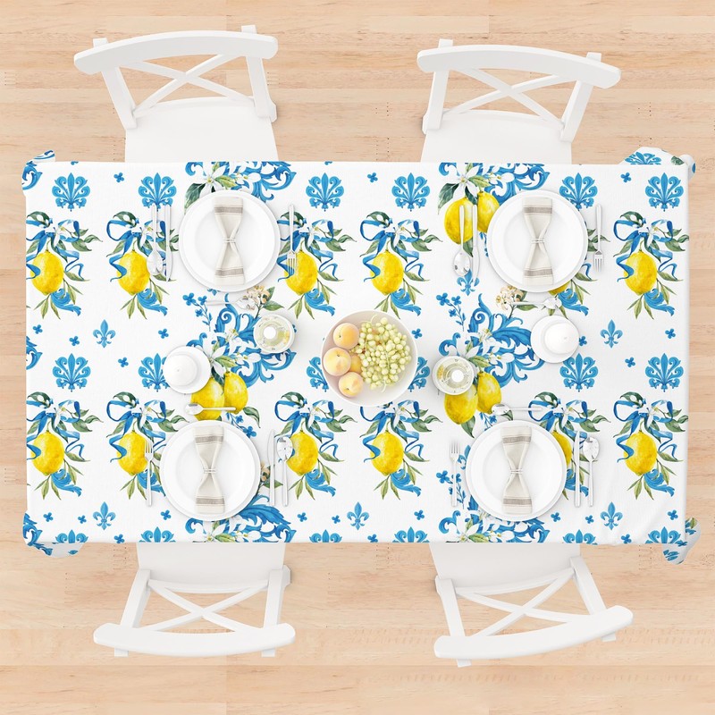 Umimiss Lemon Tablecloth -Oilcloth Tablecloth,Wipe Clean Table Cloth Rectangular,Waterproof Washable