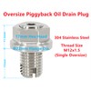 Dsnaduo M12.1-1.5 x 15mm Oversize Piggyback Oil Drain Plug, Stainless