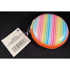 Greenbrier International Tech Case - Earbuds Case - Hard Sides - Zipper - Cord Storage - Rainbow w/Orange