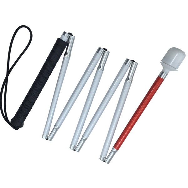 Aluminum Mobility Folding White Cane for Vision Impaired and Blind