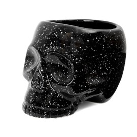 Fisura - Original skull-shaped planter. Black and white decorative skull planter for indoor use. Black planter for cactus. 4.7 inches in diameter. Dimensions: 5.9x7.5x5.5 inches.