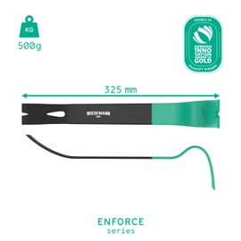 WIESEMANN 1893 80515 Crowbar Small 325 mm from the ENFORCE Series I Nail Bar Hardened Made of Special Steel for Maximum Load of WIESEMANN 1893