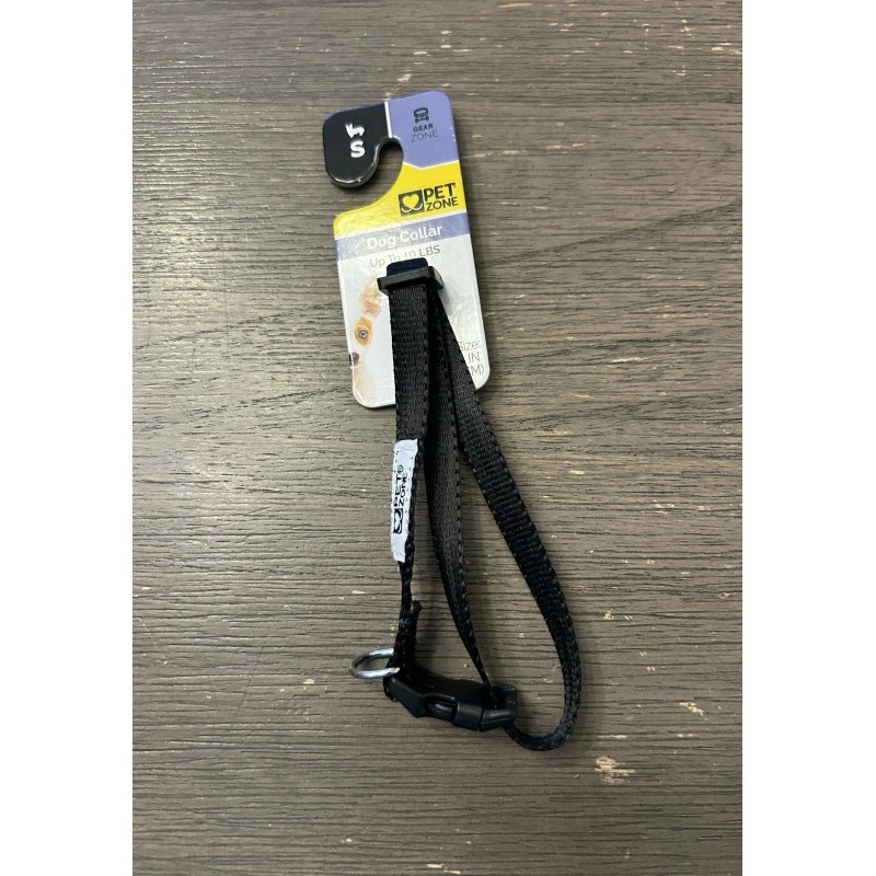 Pet Zone Small Solid Black Pet Collar Dog Breeds Up