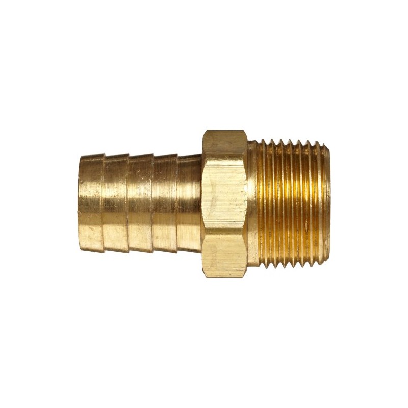 Anderson Metals-57001-1208 Brass Hose Fitting, Connector, 3/4" Barb x 1/2"
