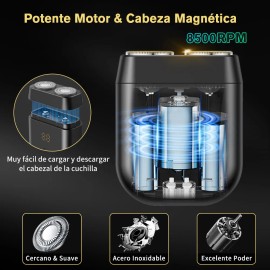 All-in® Rasuradora Electrica Barba Corporal Afeitadora Recargable Maquina Para Afeitar Rastrillo Zona Intima Cuerpo Kit De Cortadora De Cabello Pelo Shaver Hombre Color Negro Cc-744