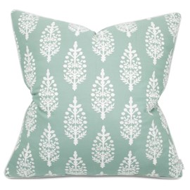 YugTex Chandni Paiseley Set of 2 Pcs Embroiderd Decorative Square Accent Throw Pillow Cover - Sofa, Chair, Couch, Bedroom, Living Room, Farmhouse Home Decor - 20x20 Inches-Light Teal