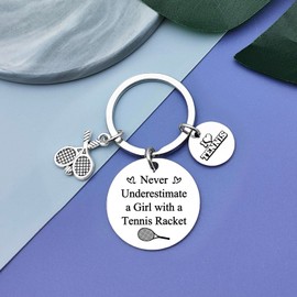 Tennis Gifts Tennis Lover Gift Tennis Keyring Tennis Gifts for Teen Girls Tennis Inspirational Gift for Tennis Girl Tennis Player Jewelry Tennis Team Gift Keyring Christmas Birthday Graduation Gift
