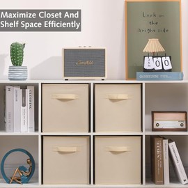 Ezranova Foldable Storage Cube Boxes, Cube Storage Boxes with Handle Organiser Basket for Home Organisation, Fabric Wardrobe Storage Box Organiser Basket Basket