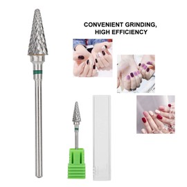 Yctze Premium Tungsten Steel Nail Art Drill Bits for Manicure Pedicure, Electric Nail Grinding Head, Acrylic, Carbide Shaped, Efile Cuticle for Nail Care (Green label)