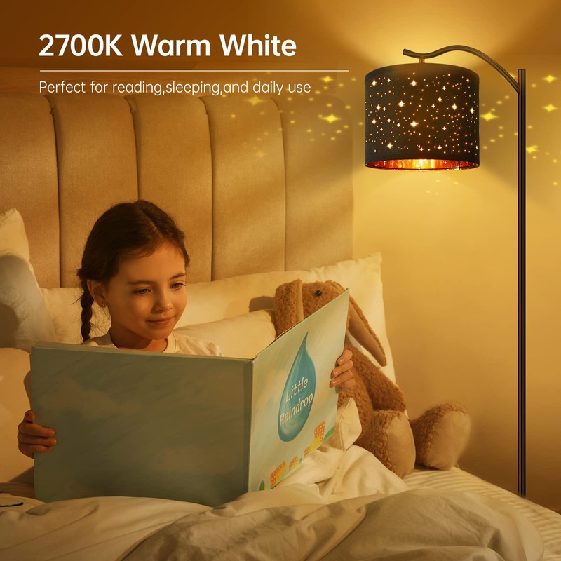 BoostArea Floor Lamp for Living Room,8W LED Arched Tall Modern