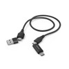 Hama Multi USB-Ladekabel (Multi USB-Ladekabel, 4-in-1 Multi-Ladekabel, 2 USB-C/Micro-USB/USB-A, 480