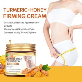 Potenciador del sudor Crema reafirmante para esculpir el cuerpo, Crema caliente de miel de cúrcuma Cream de masaje corporal, Loción corporal calentadora para apretar la piel, Cream reafirmante (2pcs)