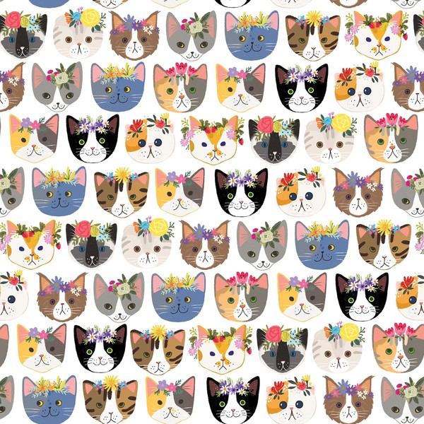 Jillson Roberts Bulk Wrapping Paper, Kitty Cats, 1/2 Ream 417'