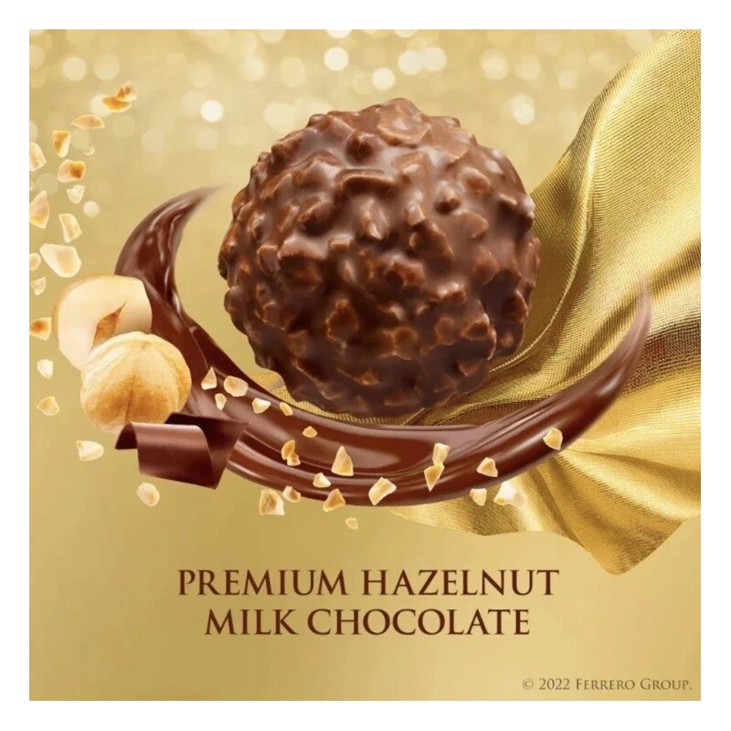 Ferrero Rocher Premium Gourmet Milk Chocolate Hazelnut, Chocolates for Gifting