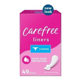 Carefree Thong Pantiliners Regular Liners Unscented Women 49 Pads (Pack of 1)