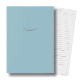 Morning Intentions and Affirmations Journal - A5 Lay-Flat Binding Notebook with Vegan Leatherette Cover, Premium 120GSM Bright White Recycled Paper, 60 Pages of Daily Prompts for Mindfulness and Positive Intentions