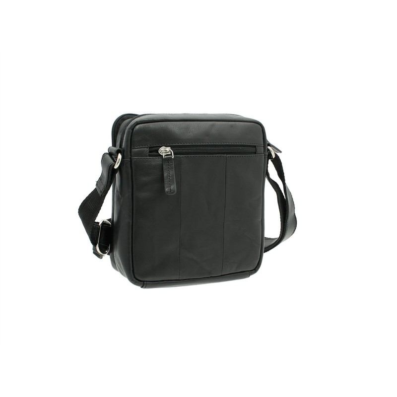 Visconti Compact Leather Messenger/Travel Bag S8 Black