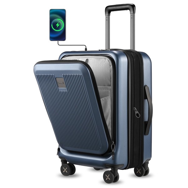 LUGGEX Carry on Luggage 22x14x9 Airline Approved, PC Hard Shell