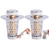 2 Pcs Bathroom Sink Drain Strainer, Pop-up Bathroom Sink Strainer