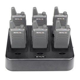 Retevis RT22 RT22P Six-Way Charger Multi Unit Charger Compatible with Retevis RT22 RT22P RT22S RB19 RB19P Walkie Talkie (1 Pack)