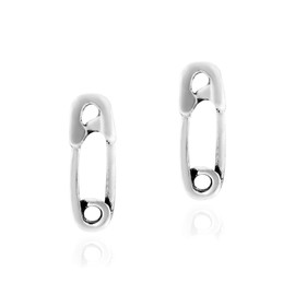 AeraVida Trendy Design .925 Stud Sterling Silver Safety Pin Earrings | Safety Pin Earrings Sterling Silver | Safety Pin Earrings for Women | Trendy Design Sterling Earrings