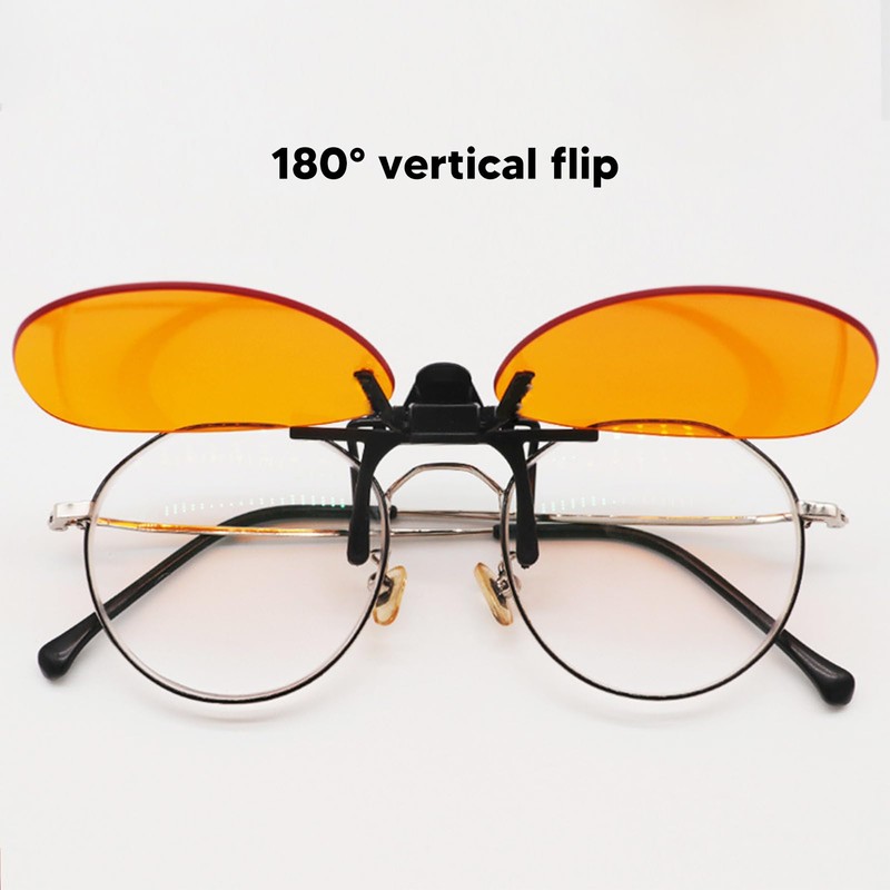Blue Light Blocking Clip On Glasses, Portable 180 Degree Vertical