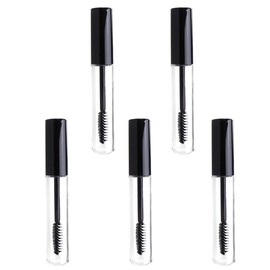 Ipetboom 5pcs Empty Eyelash Cream Tubes Black Lid Portable Mascara Container for Eyelash Cream and Mascara Storage Body for Easy Quantity Check
