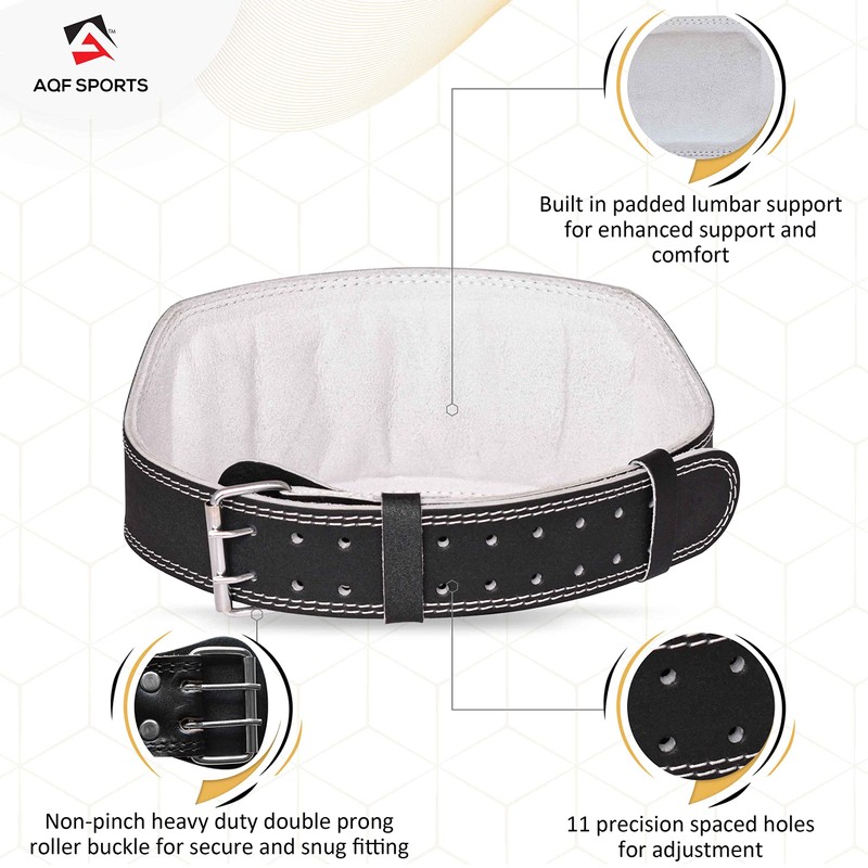 AQF Weight Lifting Belt for Men Gym Fitness, 6" Padded