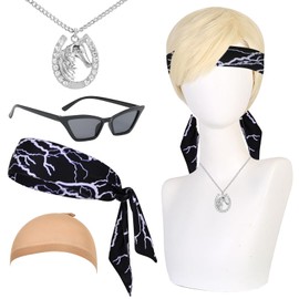 ARONRAVE Men's Blonde Wig Short Wig Men 70s Men's Wigs 80s Outfit Wig Costume Men's Carnival Cosplay Costume Men