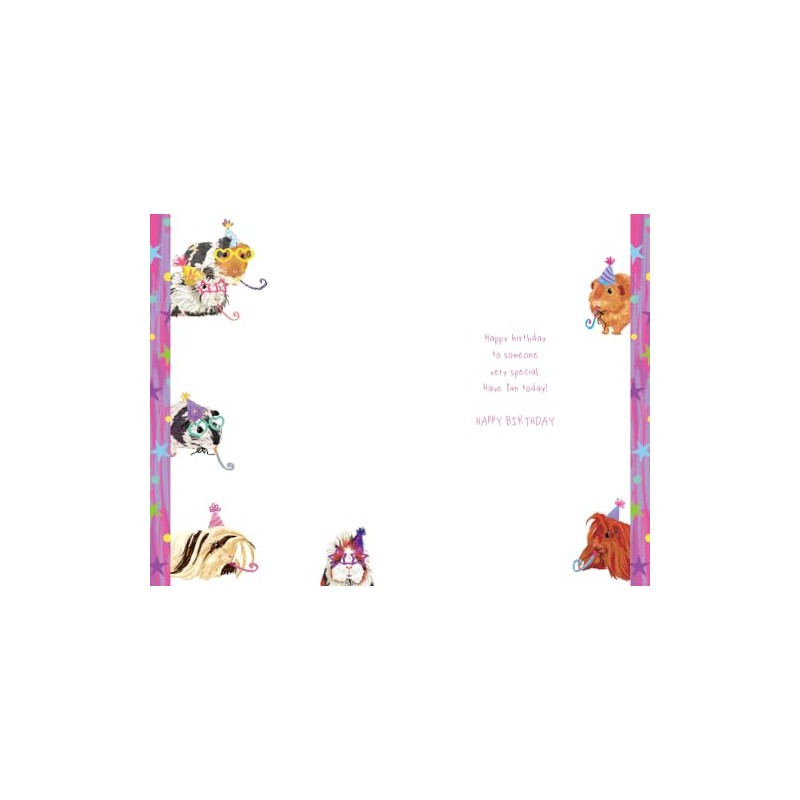 Niece Birthday Card Guinea Pigs 9" x 6" Lovely Verse