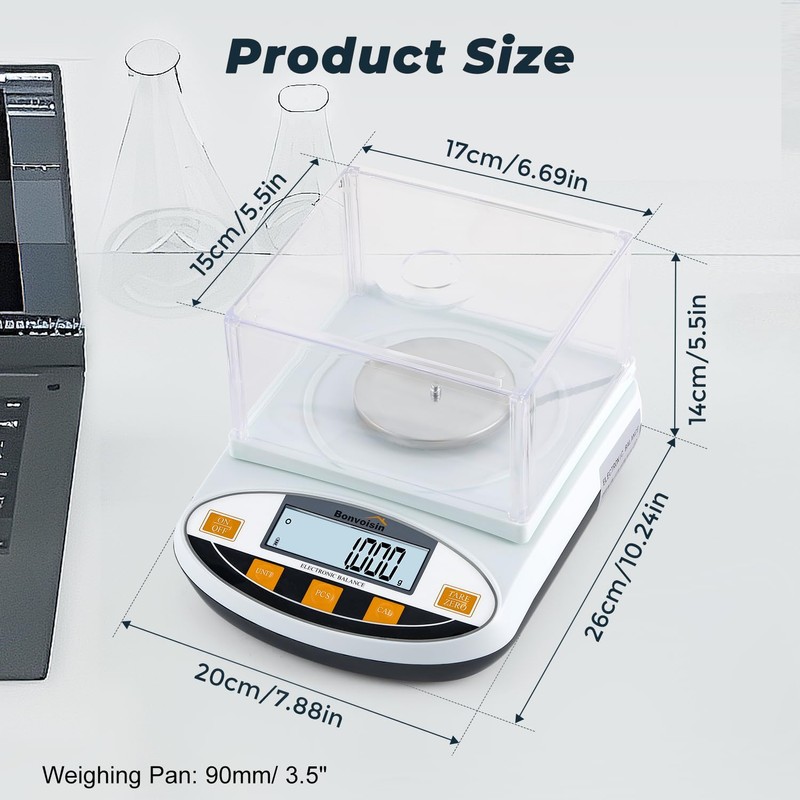 Bonvoisin Analytical Balance 500 Gram x 0.001g High Precision Lab