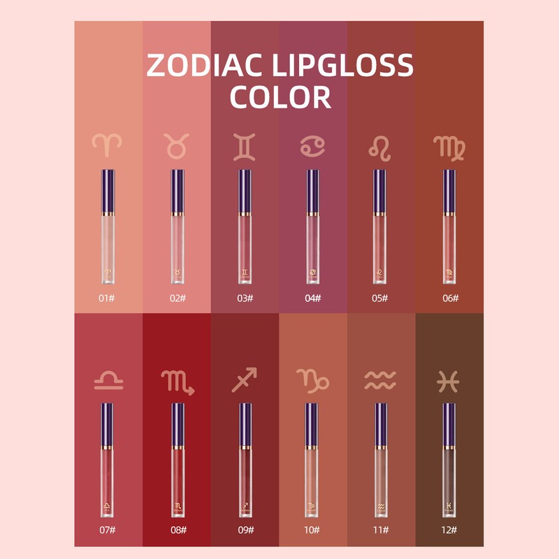 12Pcs Matte Lip Gloss Moisturizing Anti Melt Long Lasting Cream