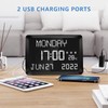 Raynic Digital Clock, 11.5" Large LED Word Display Dimmable Digital