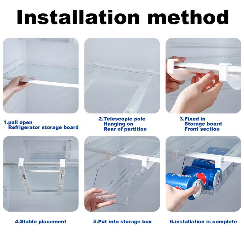 VOCAON 2 Pack Refrigerator Drawer Can Organizer, Hanging Soda Can