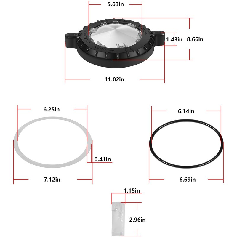 17307-0111S Trap Cover Assembly Compatible with Sta-Rite Max-E-Pro, IntelliPro VS