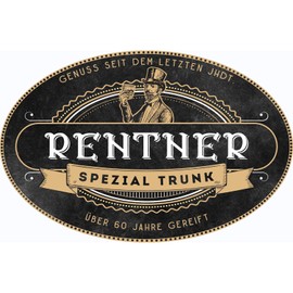 PICTALOO Bottle Label Pensioner Special Trunk Sticker Oval Vintage Retirement Gift Farewell Gift Colleagues Retirement Pension