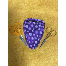 Handmade Lavender Bubbles Cotton Quilted embroidery needlework scissor holder