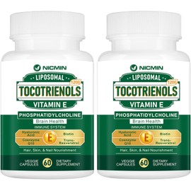 1200MG Vitamin E Tocotrienols Supplement – Liposomal Formula with Phosphatidylcholine, 95% Delta & 5% Gamma Tocotrienols – High Absorption for Heart & Brain Health – 120 Capsules